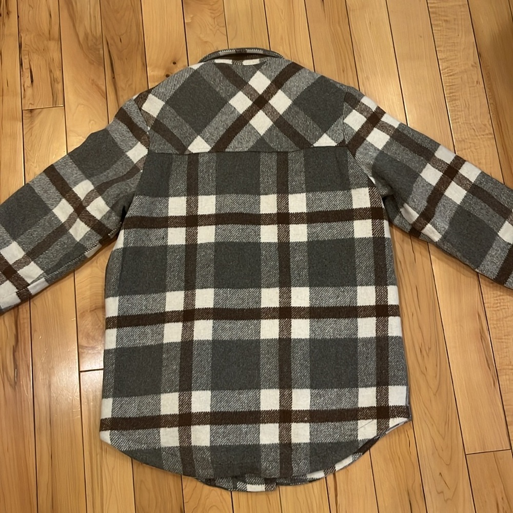 Oversized Plaid Button Down Quilted Lined Shacket… - image 3